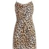 Alice + Olivia Harmony Leopard Draped Slip Mini Dress
