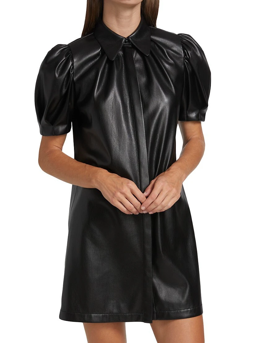 Alice + Olivia Jem Faux Leather Mini Dress - Image 3