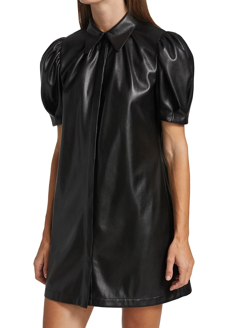 Alice + Olivia Jem Faux Leather Mini Dress - Image 4