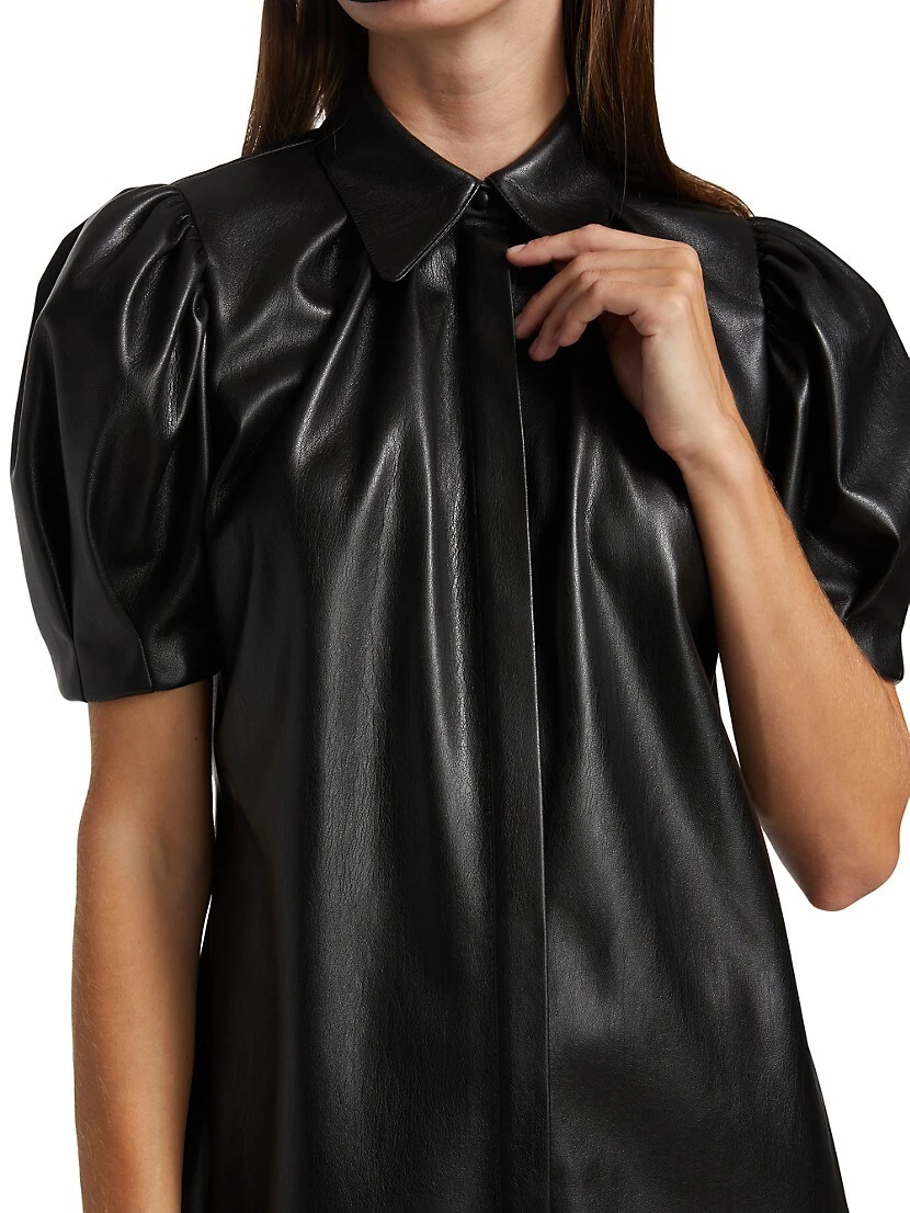 Alice + Olivia Jem Faux Leather Mini Dress - Image 6