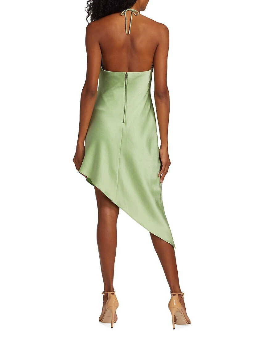 Alice + Olivia Harmony Asymmetric Satin Slip Dress - Image 5