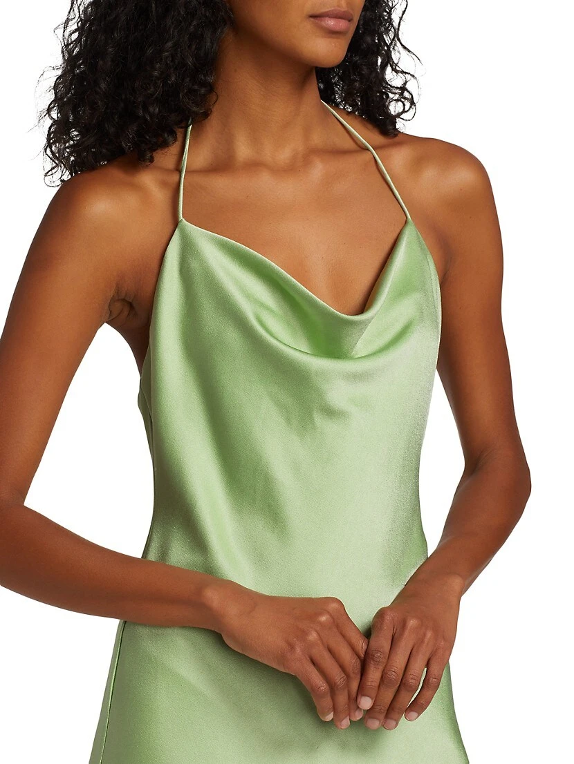 Alice + Olivia Harmony Asymmetric Satin Slip Dress - Image 6