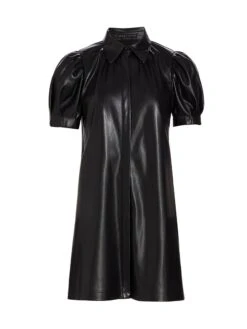 Alice + Olivia Jem Faux Leather Shirtdress