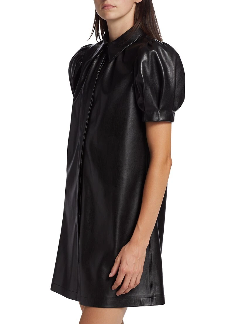 Alice + Olivia Jem Faux Leather Shirtdress - Image 4