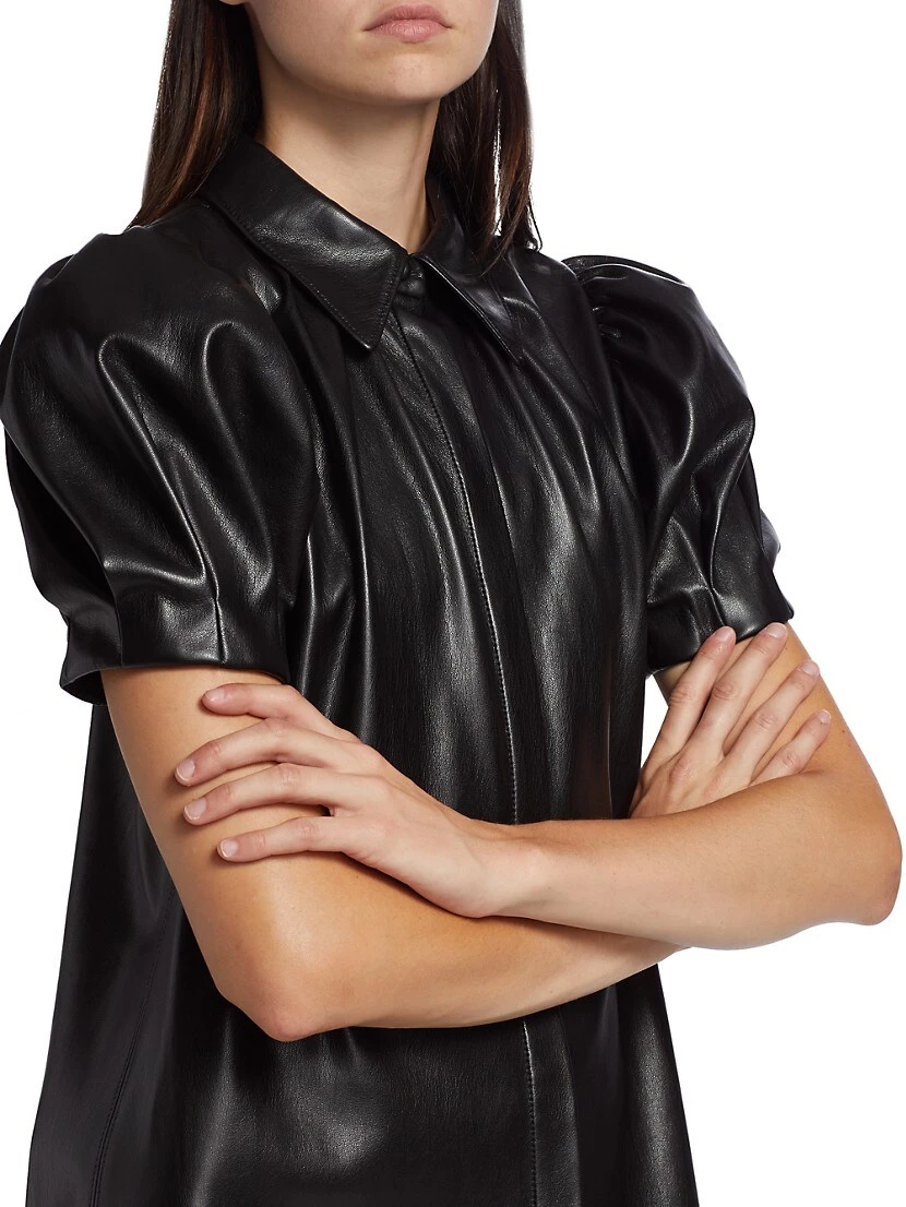 Alice + Olivia Jem Faux Leather Shirtdress - Image 6