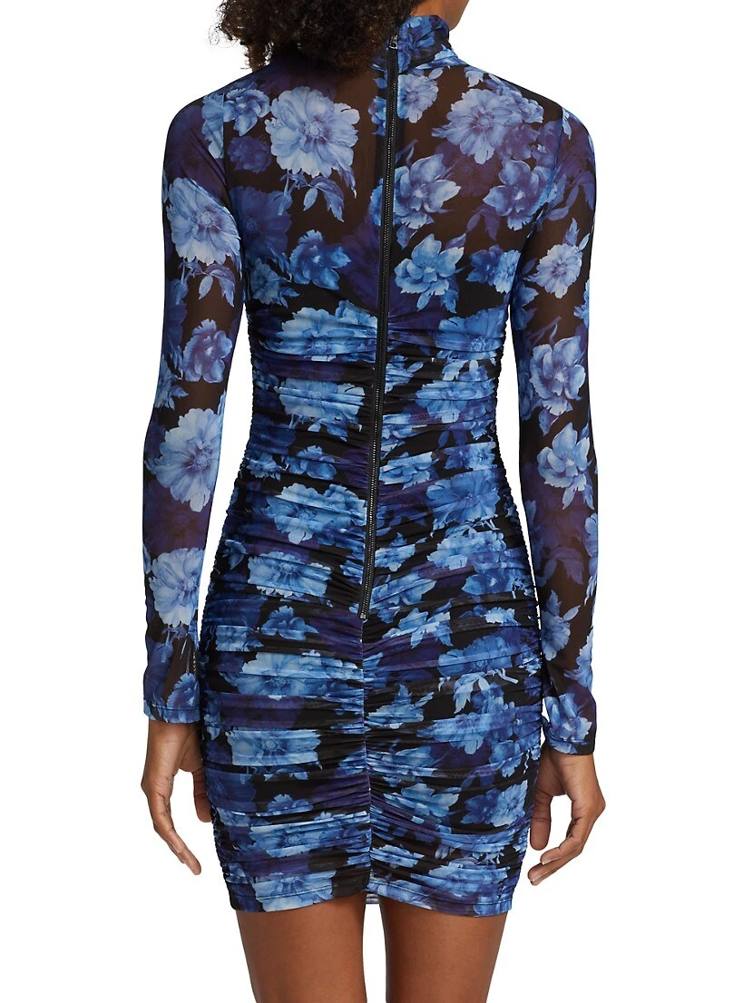 Alice + Olivia Delora Floral Mesh Turtleneck Minidress - Image 5