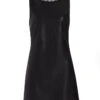 Alice + Olivia Coley Faux-Leather Embellished Minidress