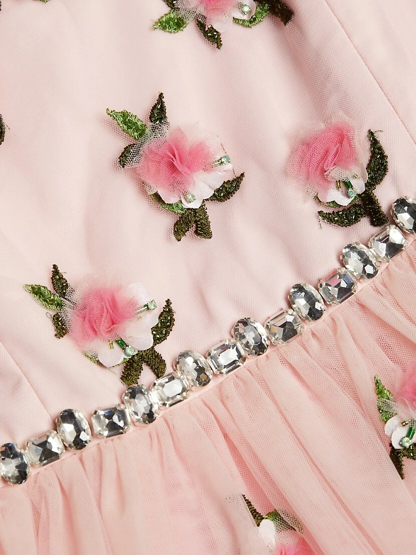 Alice + Olivia Lupita Crystal-Embellished Floral Dress - Image 7