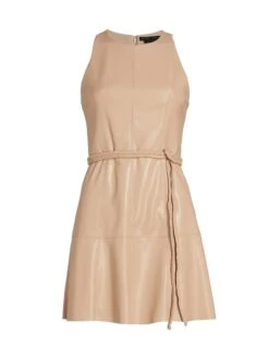 Alice + Olivia Leandra Vegan Leather Minidress