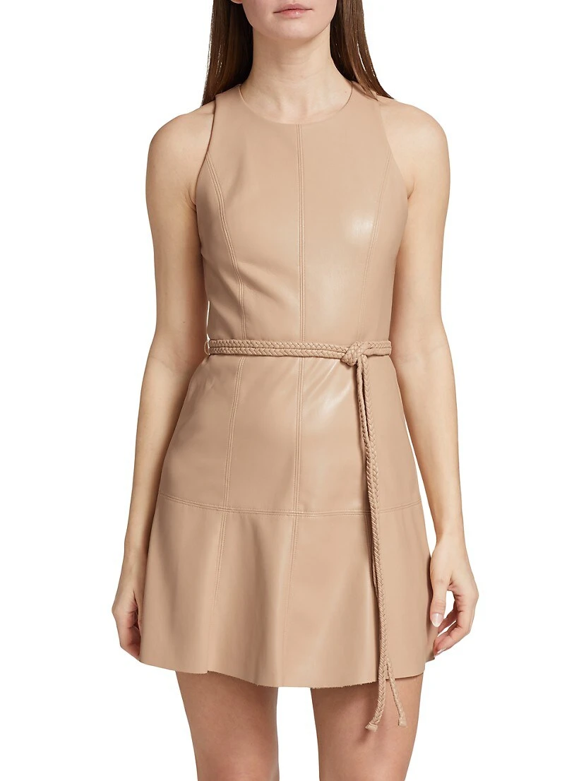 Alice + Olivia Leandra Vegan Leather Minidress - Image 3