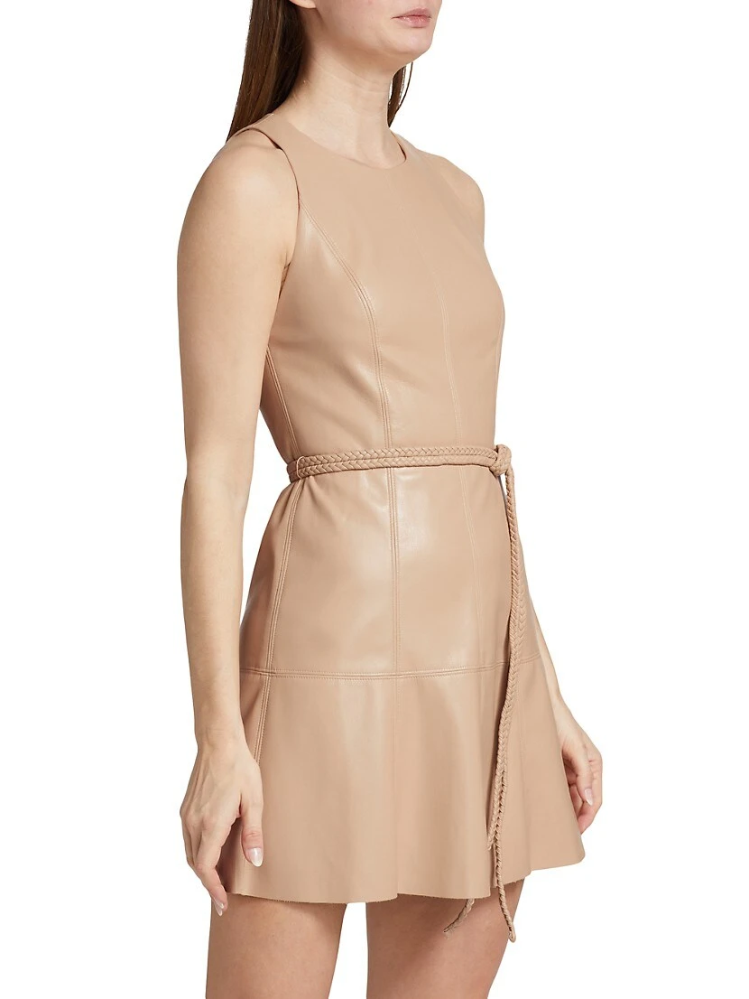 Alice + Olivia Leandra Vegan Leather Minidress - Image 4