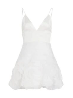 Alice + Olivia Kemberly Rosette Silk Minidress