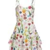 Alice + Olivia Rosette Floral Eyelet Cotton Minidress