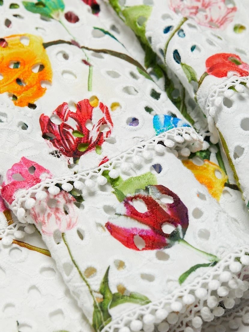 Alice + Olivia Rosette Floral Eyelet Cotton Minidress - Image 7