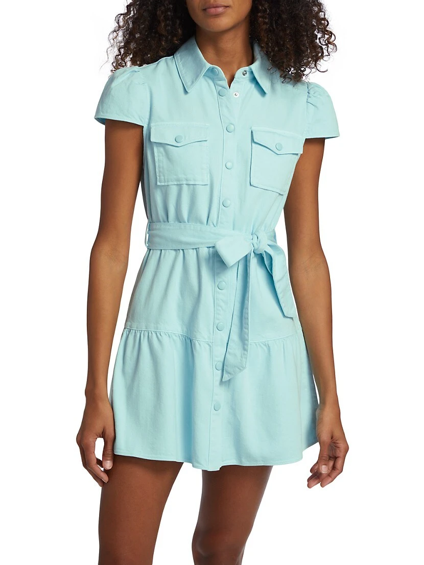 Alice + Olivia Miranda Denim Belted Minidress - Image 3