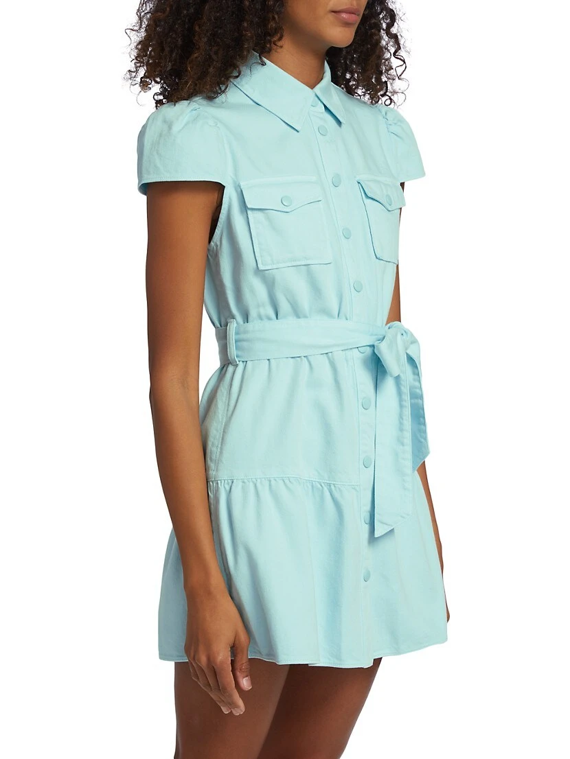 Alice + Olivia Miranda Denim Belted Minidress - Image 4