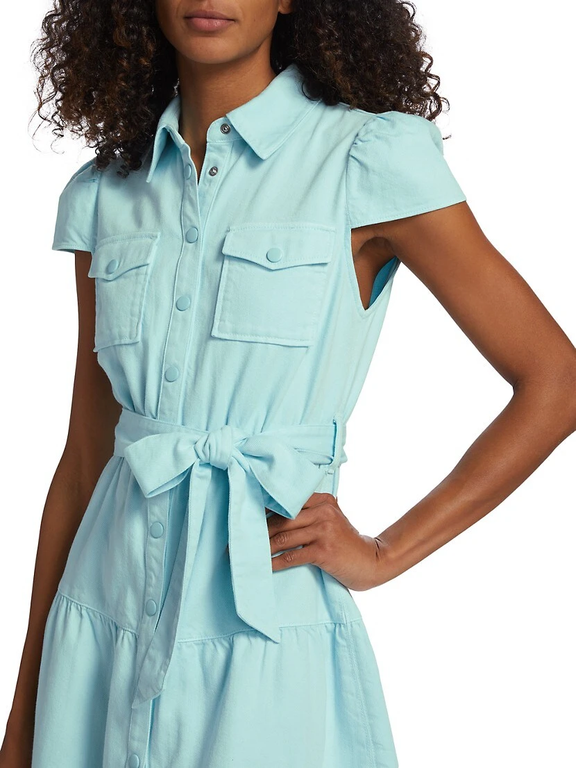 Alice + Olivia Miranda Denim Belted Minidress - Image 6