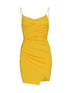 Alice + Olivia Katey Ruched Wrap Minidress