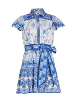 Alice + Olivia Tiffie Belted Floral Minidress