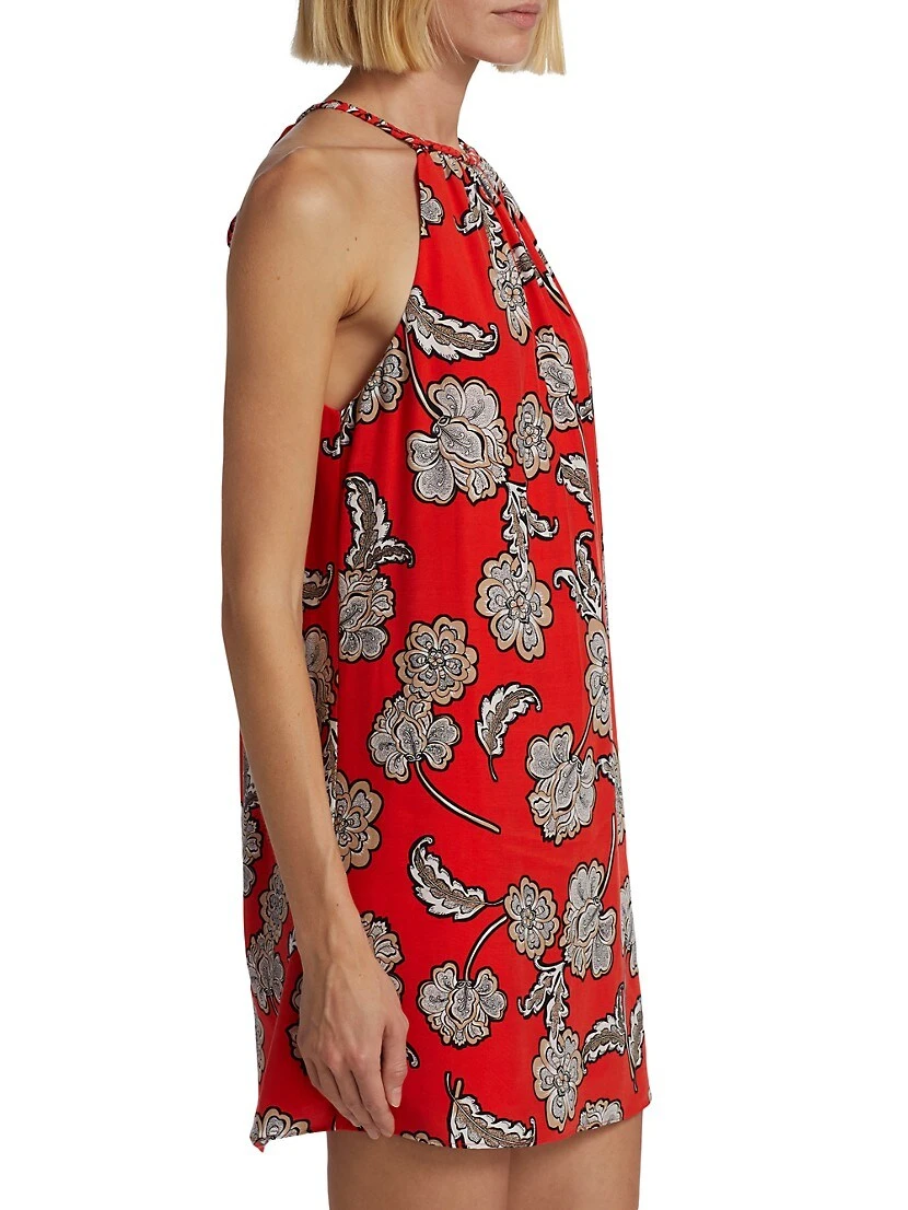 Alice + Olivia Braided Floral Halter Minidress - Image 4
