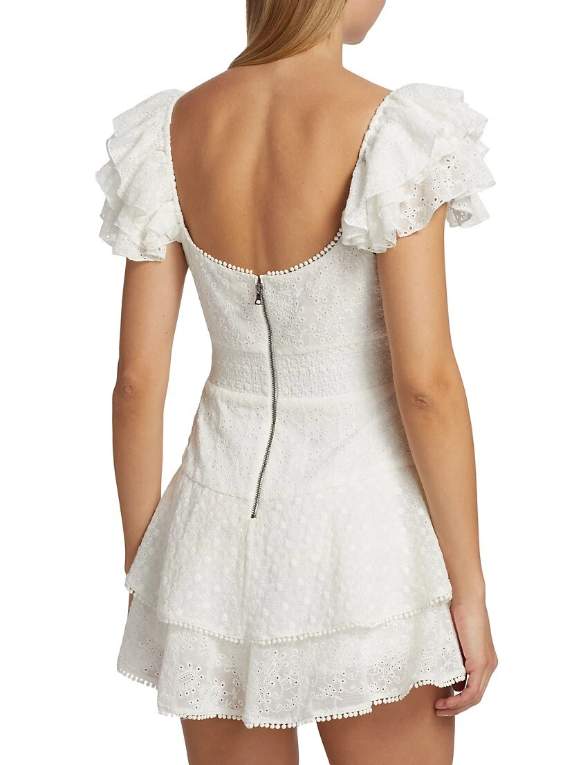 Alice + Olivia Hartford Smocked Bustier Romper - Image 5
