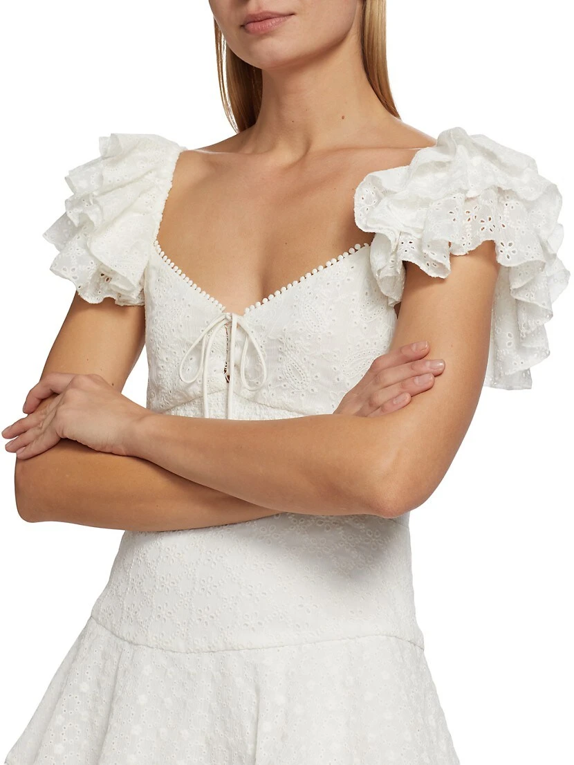 Alice + Olivia Hartford Smocked Bustier Romper - Image 6