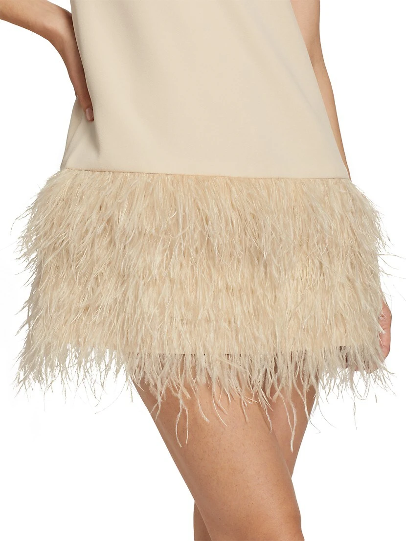 Alice + Olivia Coley Ostrich Feather-Trim Dress - Image 6