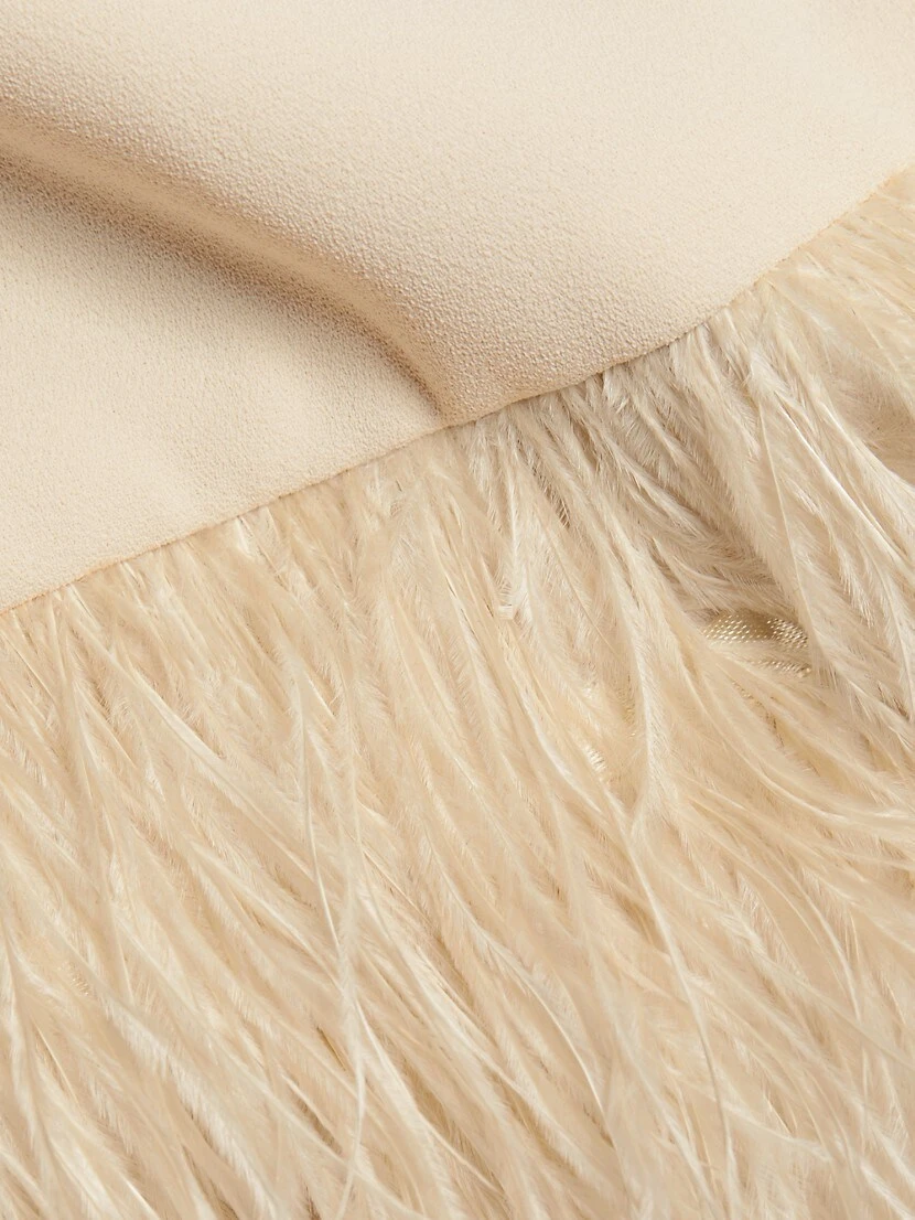 Alice + Olivia Coley Ostrich Feather-Trim Dress - Image 7