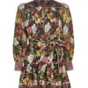 Alice + Olivia Tiffie Floral Pintuck Minidress