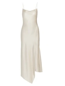 Alice + Olivia Asymmetric Slit Midi Dress