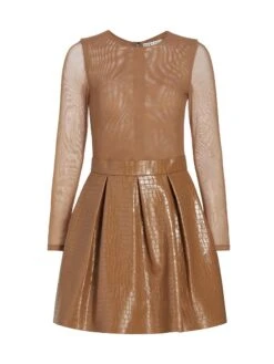 Alice + Olivia Chara Faux Leather Minidress