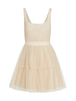 Alice + Olivia Chara Tiered Tulle Minidress