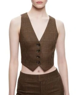 Donna Cropped Vest - Alice And Olivia