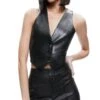 Donna Faux Leather Vest - Alice And Olivia