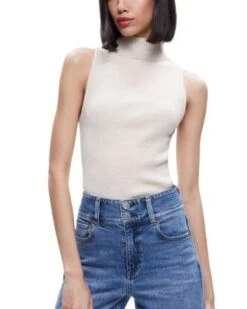 Darcey Ribbed Merino Wool Sweater Tank - Alice And Olivia