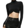 Mock Neck Crop Top - Alice And Olivia
