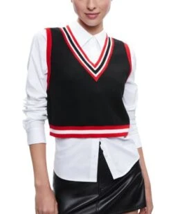 Orly Tipped Sweater Vest & Top - Alice And Olivia