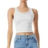 Allen Embellished Scoop Neck Ribbed Tank - Alice And Olivia