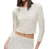 Delaina Embellished Cropped Top - Alice And Olivia
