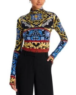 Delaina Long Sleeve Turtleneck Top - Alice And Olivia