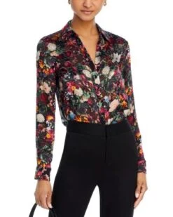 Eloise Button Down Blouse - Alice And Olivia