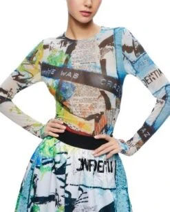 X Basquiat Delaina Crewneck Top - Alice And Olivia