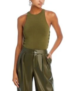 Soleil Cut Out Tank - Alice And Olivia