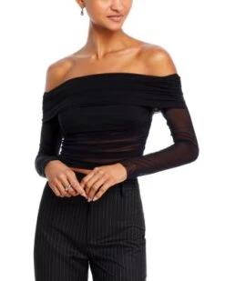 Isadola Off-the-Shoulder Ruched Top - Alice And Olivia