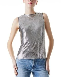 Alice + Olivia Amal Chainmail Boxy Tank Women