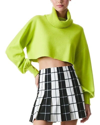Alice + Olivia Oswald Oversized Turtleneck Cropped Pullover Women
