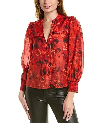 Alice + Olivia Bette Silk-Blend Blouse Women