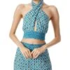 Alice + Olivia Lyndon Cross Front Halter Top Women