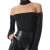 Alice + Olivia Zahra Sheer Panel Turtleneck Top Women