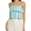 Alice + Olivia Marylynn Ruffle Linen-Blend Crop Top Women